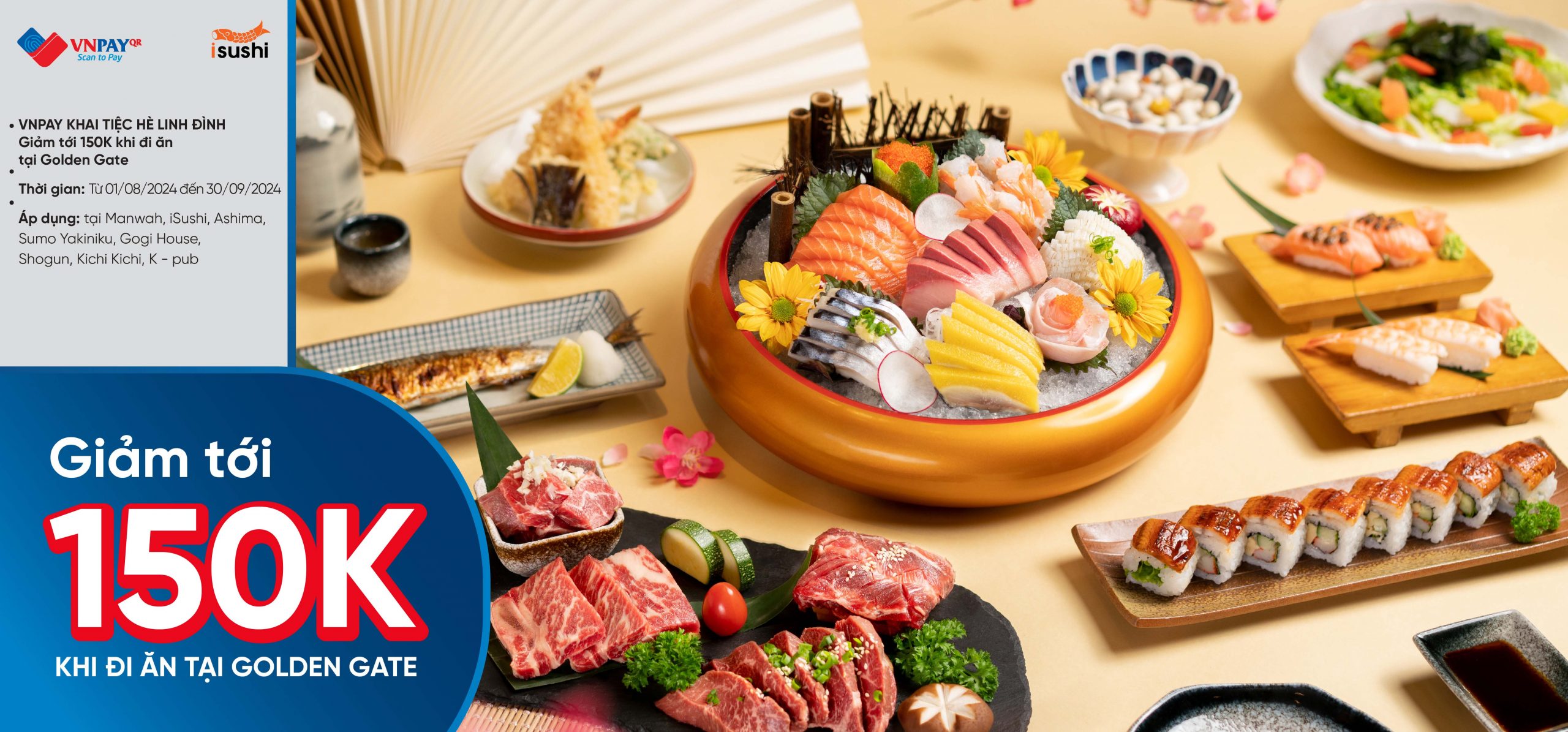 [Toàn Quốc] 🍂 Đón thu rực rỡ – Ưu đãi như mơ từ iSushi & VNPAY